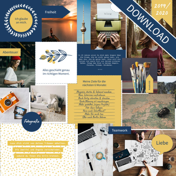 Vision Board Layout-Set - "Flowers" (Digital Download)