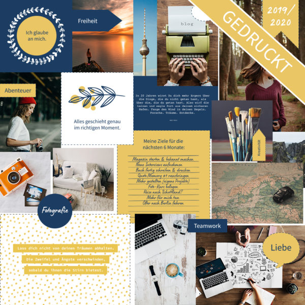 Vision Board Layout-Set - "Flowers" (Gedruckt)