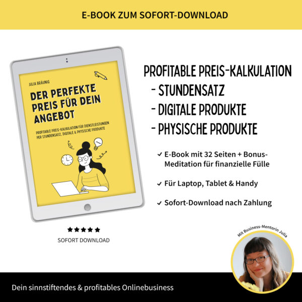 Der perfekte Preis für dein Angebot: Stundensatz, digitale & physische Produkte