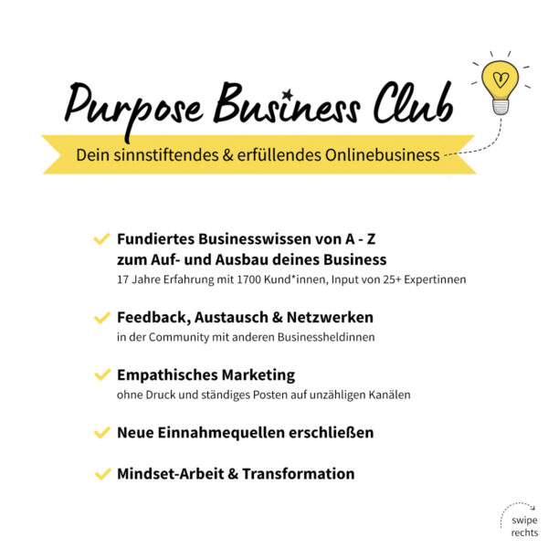 Der Purpose Business Club: Businessaufbau von A-Z + Community + Live-Calls