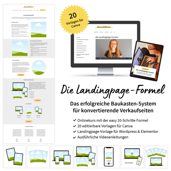 Onlinekurs "Die Landingpage-Formel: Das erfolgreiche Baukasten-System"
