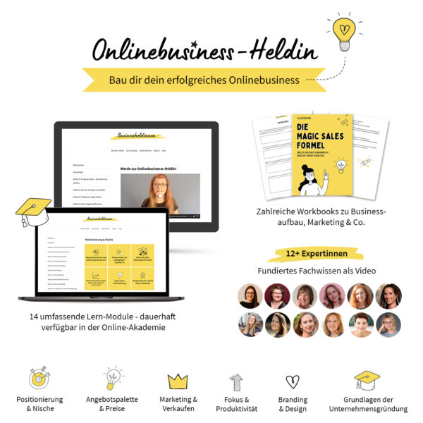 Werde zur Onlinebusiness-Heldin